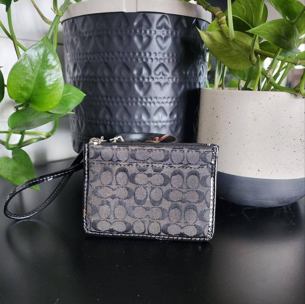 Black Signature Coach Coin Purse